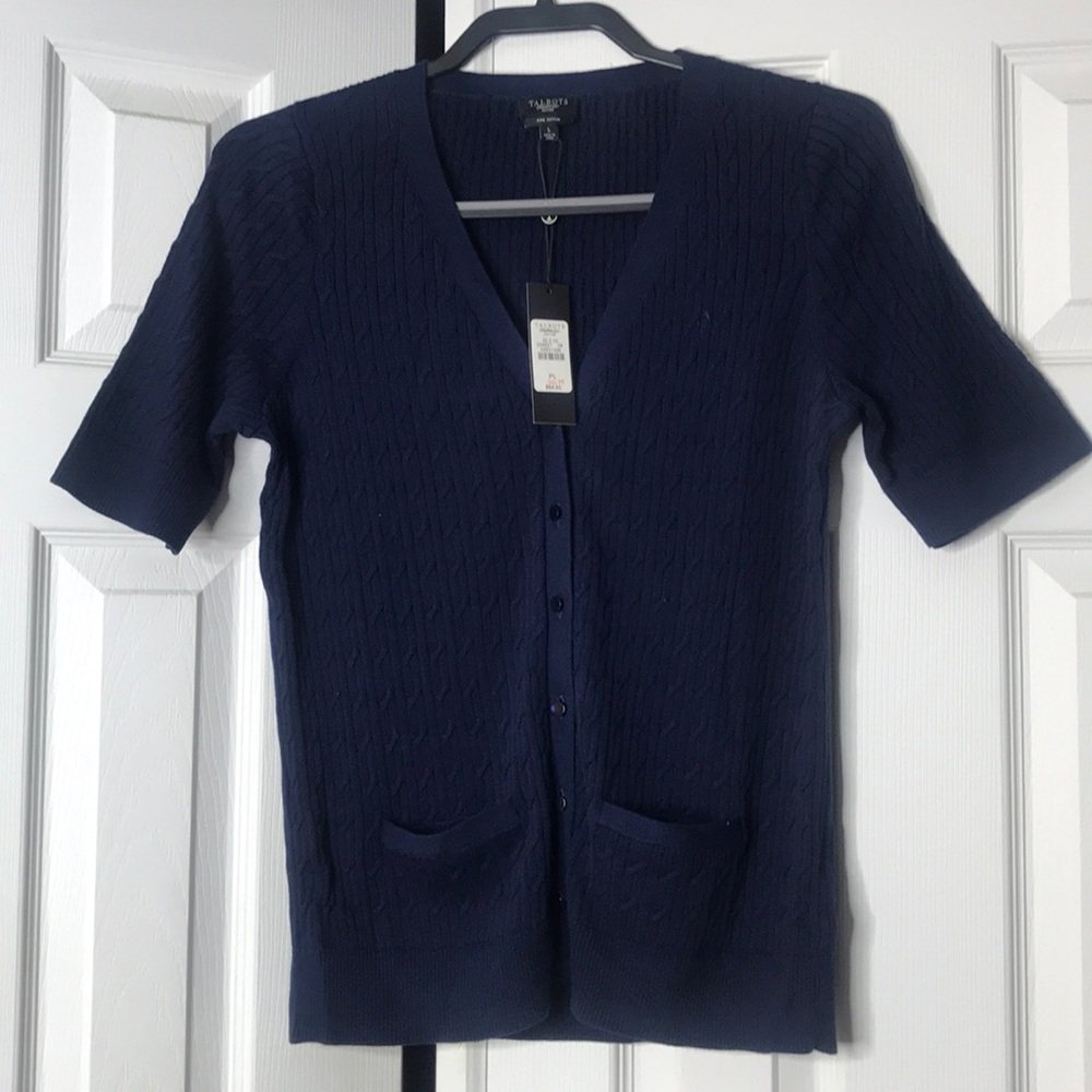 Navy Blue cotton button up sweater